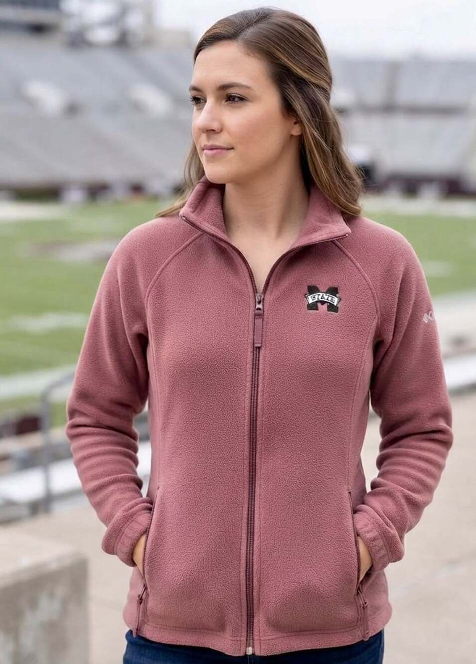 Columbia Mississippi State Bulldogs Women Benton Springs Full-Zip Fleece Jacket
